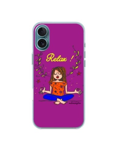 Coque iPhone 16 Plus Fille Relax Zen Yoga - Leellouebrigitte