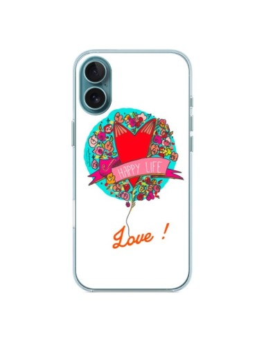 Coque iPhone 16 Plus Love Happy Life - Leellouebrigitte