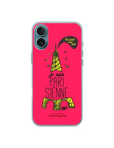 Coque iPhone 16 Plus Je suis Parisienne La Tour Eiffel Rose - Leellouebrigitte