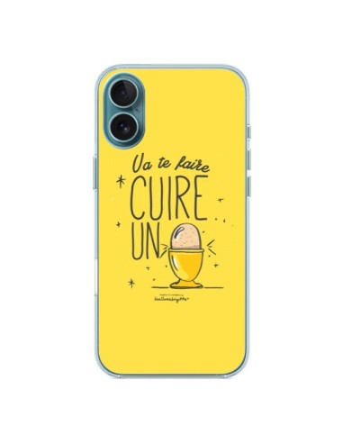 Coque iPhone 16 Plus Va te faire cuir un oeuf jaune - Leellouebrigitte