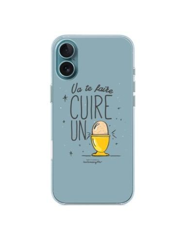 Coque iPhone 16 Plus Va te faire cuir un oeuf gris - Leellouebrigitte