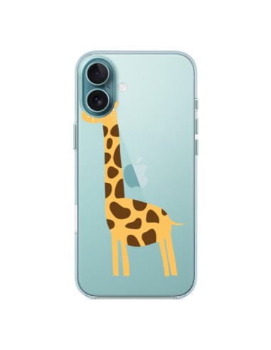 Coque iPhone 16 Plus Girafe Giraffe Animal Savane Transparente - Petit Griffin