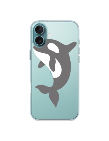 Coque iPhone 16 Plus Orque Orca Ocean Transparente - Petit Griffin