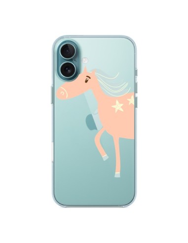 Coque iPhone 16 Plus Licorne Unicorn Rose Transparente - Petit Griffin