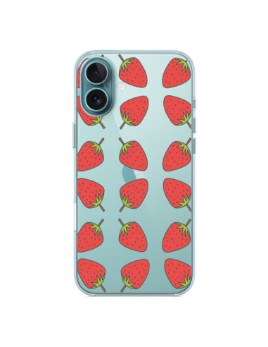 Coque iPhone 16 Plus Fraise Fruit Strawberry Transparente - Petit Griffin