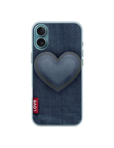 Coque iPhone 16 Plus Love Coeur en Jean - Lassana