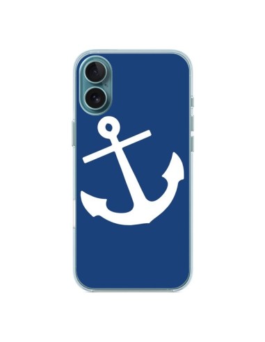 Coque iPhone 16 Plus Ancre Navire Navy Blue Anchor - Mary Nesrala