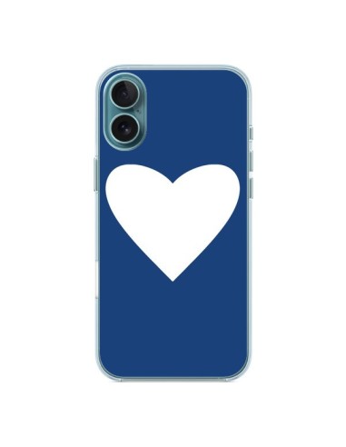 Coque iPhone 16 Plus Coeur Navy Blue Heart - Mary Nesrala