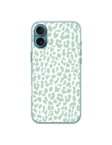 Coque iPhone 16 Plus Leopard Menthe Mint - Mary Nesrala