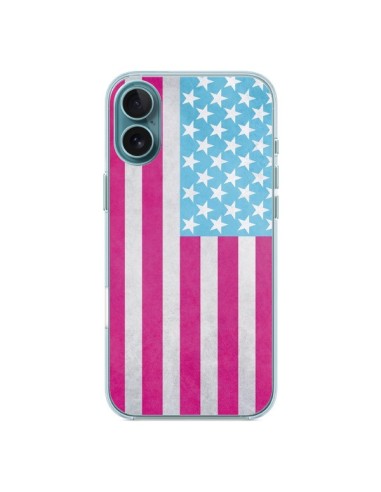 Cover iPhone 16 Plus Bandiera USA Vintage - Mary Nesrala