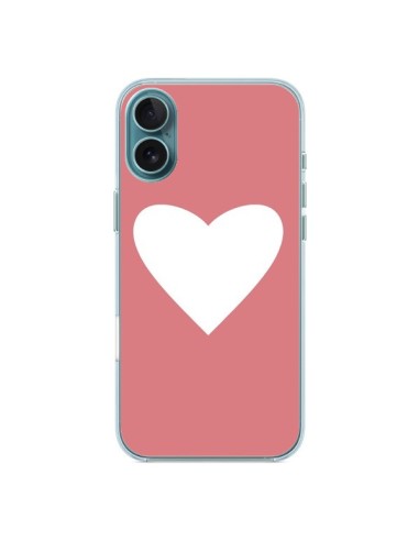 Coque iPhone 16 Plus Coeur Corail - Mary Nesrala