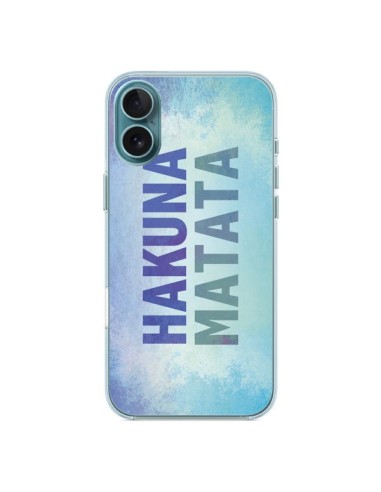 Coque iPhone 16 Plus Hakuna Matata Roi Lion Bleu - Mary Nesrala