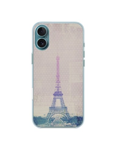 Coque iPhone 16 Plus I love Paris Tour Eiffel - Mary Nesrala