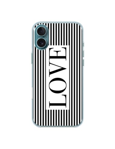 Coque iPhone 16 Plus Love Noir et Blanc - Mary Nesrala