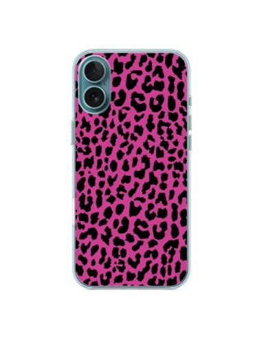 Coque iPhone 16 Plus Leopard Rose Pink Neon - Mary Nesrala