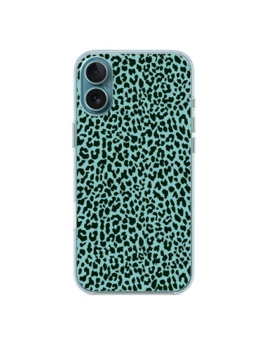 Coque iPhone 16 Plus Leopard Turquoise Neon - Mary Nesrala