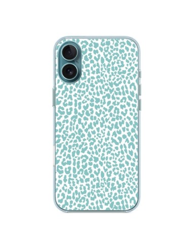 Coque iPhone 16 Plus Leopard Turquoise - Mary Nesrala