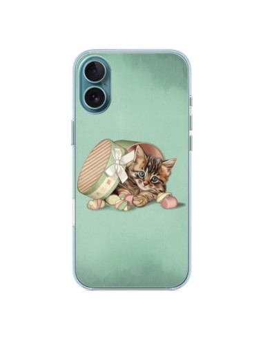 Coque iPhone 16 Plus Chaton Chat Kitten Boite Bonbon Candy - Maryline Cazenave