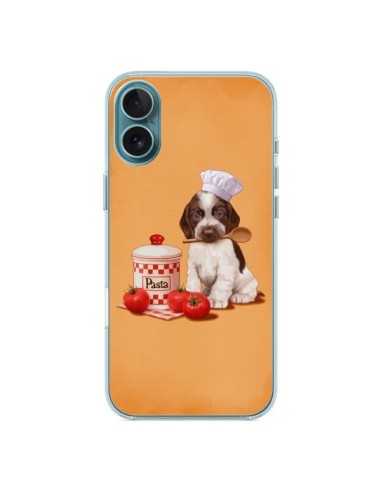 Coque iPhone 16 Plus Chien Dog Pates Pasta Cuisinier - Maryline Cazenave