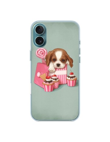 Coque iPhone 16 Plus Chien Dog Cupcake Gateau Boite - Maryline Cazenave