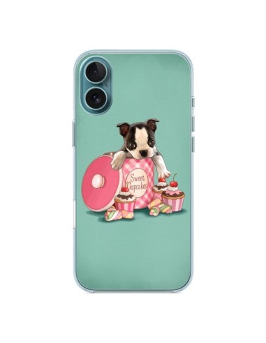 Coque iPhone 16 Plus Chien Dog Cupcakes Gateau Boite - Maryline Cazenave