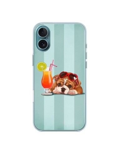 Coque iPhone 16 Plus Chien Dog Cocktail Lunettes Coeur - Maryline Cazenave