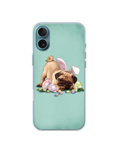 Coque iPhone 16 Plus Chien Dog Rabbit Lapin Pâques Easter - Maryline Cazenave