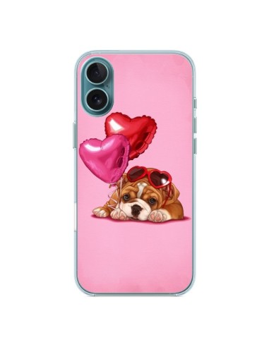 Coque iPhone 16 Plus Chien Dog Lunettes Coeur Ballon - Maryline Cazenave