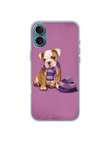 Coque iPhone 16 Plus Chien Dog Echarpe Bonnet Froid Hiver - Maryline Cazenave