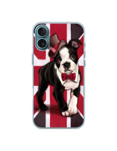 Coque iPhone 16 Plus Chien Dog Anglais UK British Gentleman - Maryline Cazenave