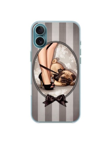 Cover iPhone 16 Plus Lady Nero Papillon Cane Luxe - Maryline Cazenave