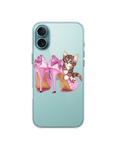 Coque iPhone 16 Plus Chaton Chat Kitten Chaussures Shoes Transparente - Maryline Cazenave