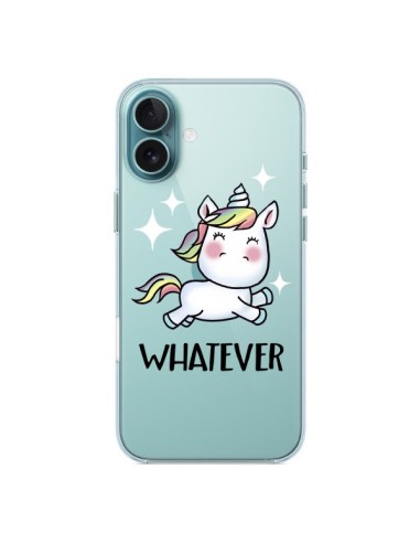 Coque iPhone 16 Plus Licorne Whatever Transparente - Maryline Cazenave