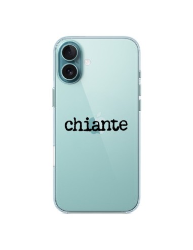 Coque iPhone 16 Plus Chiante Noir Transparente - Maryline Cazenave