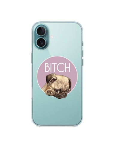 Coque iPhone 16 Plus Bulldog Bitch Transparente - Maryline Cazenave