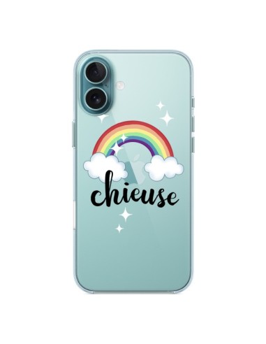 Coque iPhone 16 Plus Chieuse Arc En Ciel Transparente - Maryline Cazenave