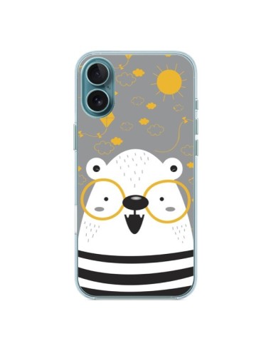 Cover iPhone 16 Plus Orso con occhiali - Maria Jose Da Luz