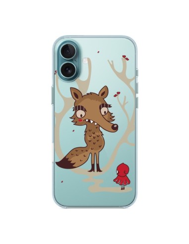 Coque iPhone 16 Plus Le Petit Chaperon Rouge Loup Hello Big Wolf Transparente - Maria Jose Da Luz