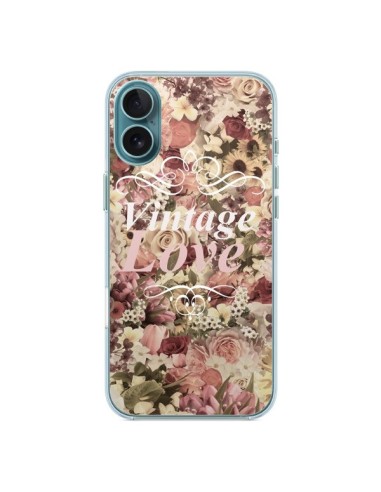 Coque iPhone 16 Plus Vintage Love Flower - Monica Martinez