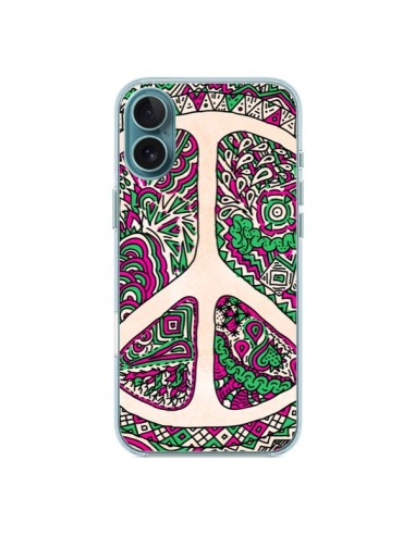 Coque iPhone 16 Plus Peace and Love Azteque Vainilla - Maximilian San