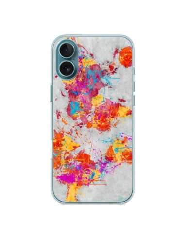 Coque iPhone 16 Plus Terre Map Monde Mother Earth Crying - Maximilian San