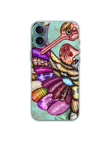 Coque iPhone 16 Plus Paon Multicolore Eco Bird - Maximilian San