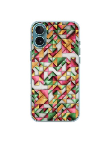 Coque iPhone 16 Plus Azteque Triangle Geometric World - Maximilian San