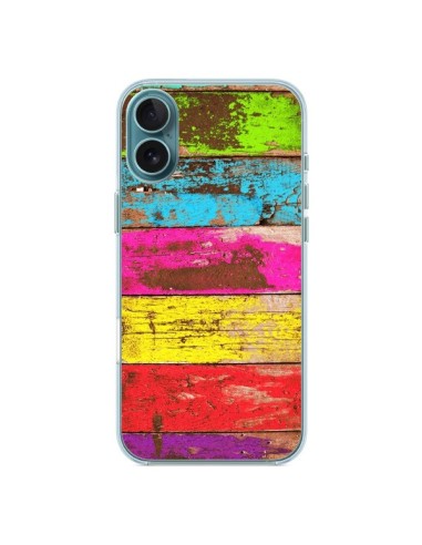 Coque iPhone 16 Plus Bois Coloré Vintage - Maximilian San