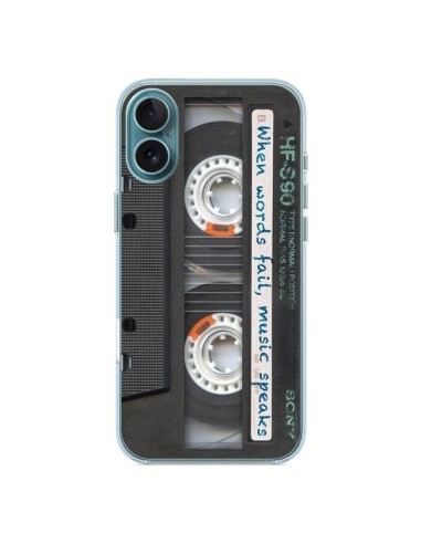 Coque iPhone 16 Plus Cassette Words K7 - Maximilian San