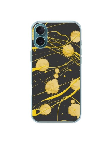 Coque iPhone 16 Plus Gold Splash Peinture Art - Maximilian San