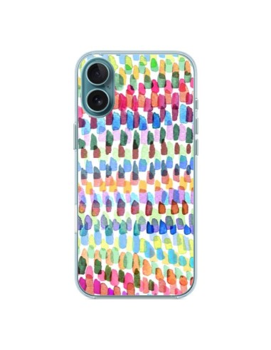 Coque iPhone 16 Plus Artsy Strokes Stripes Colorful - Ninola Design