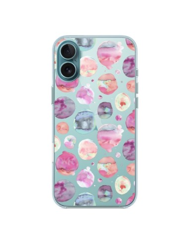 Coque iPhone 16 Plus Big Watery Dots Pink - Ninola Design