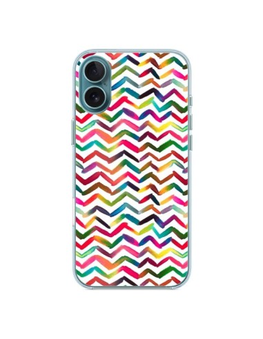 Coque iPhone 16 Plus Chevron Stripes Multicolored - Ninola Design