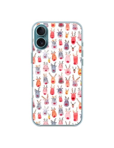 Coque iPhone 16 Plus Cute Winter Reindeers - Ninola Design